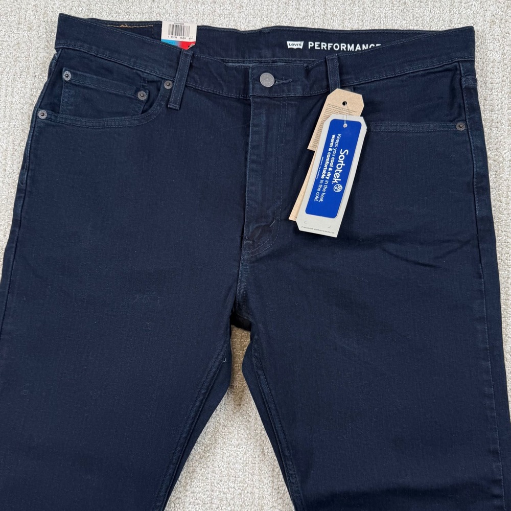 NEW Levi's 502 Men 36x30 Dark Wash Taper Performance All Seasons Tech Blue Jeans